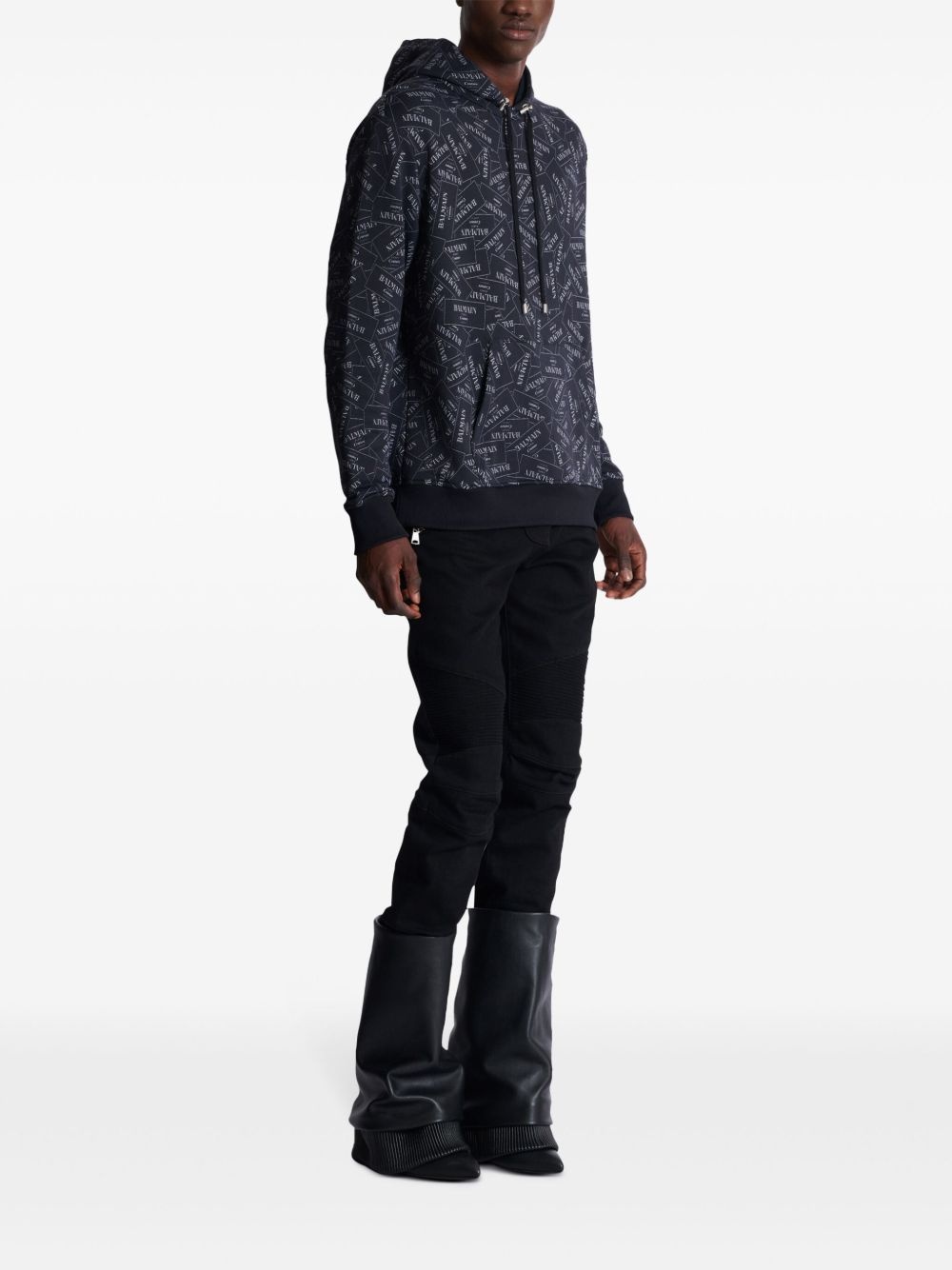 Couture Label-print hoodie - 2