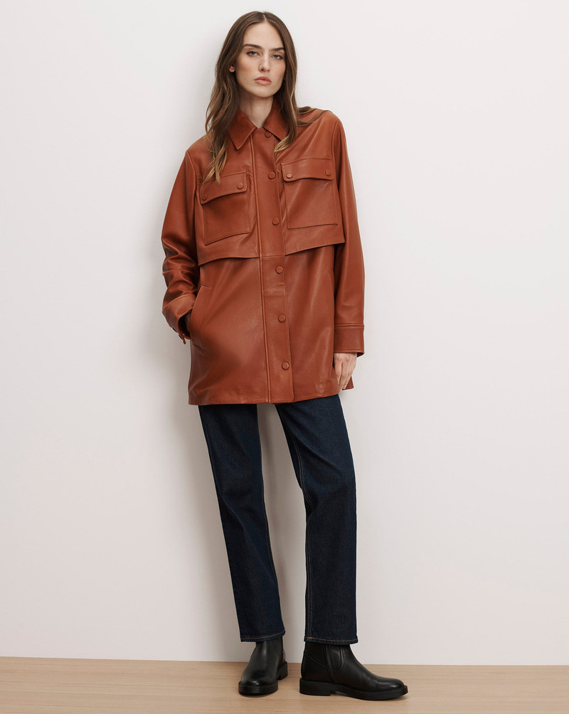 LIORA LEATHER UTILITY DICKEY COAT 4