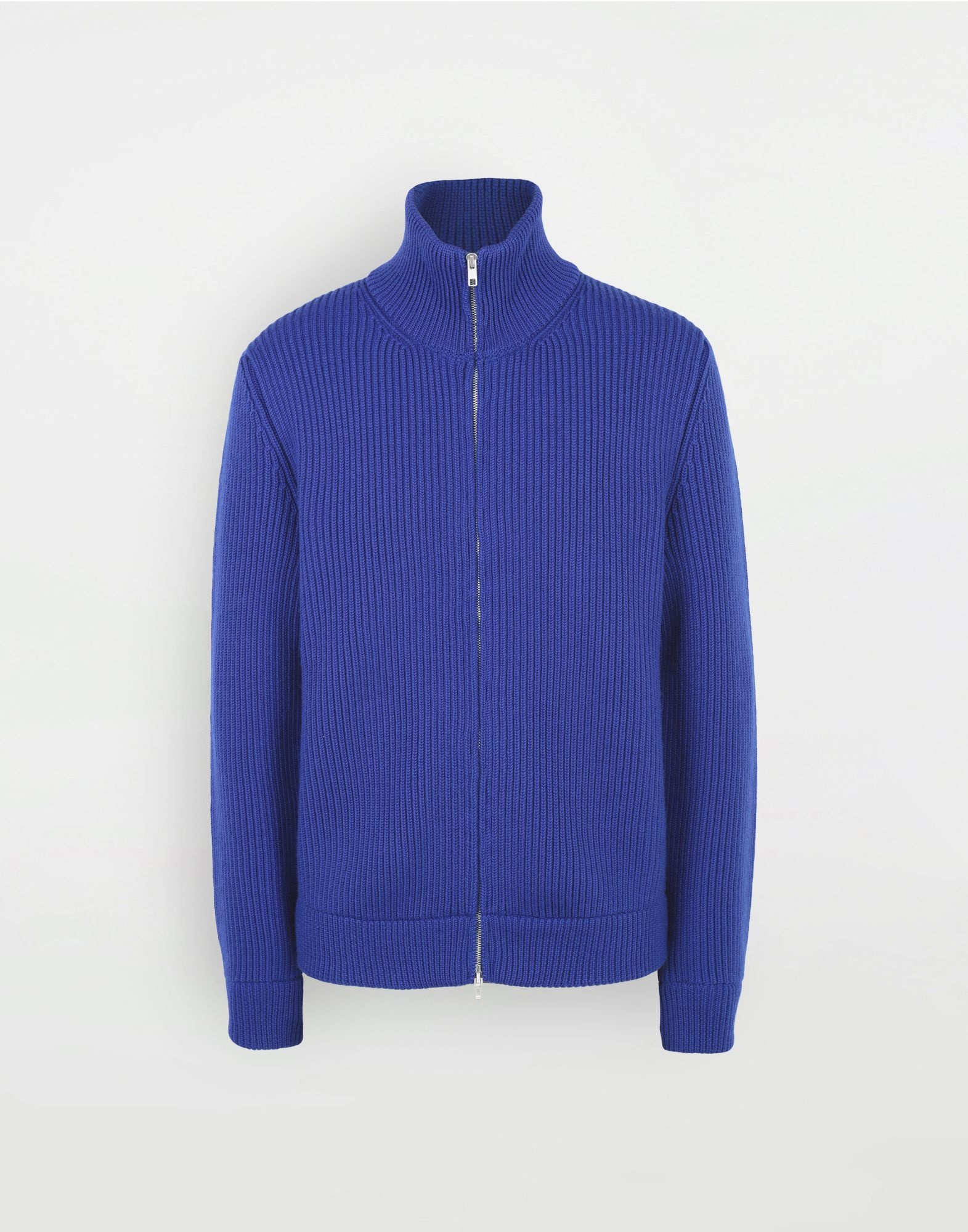 Zip-up ribbed sweater - 1