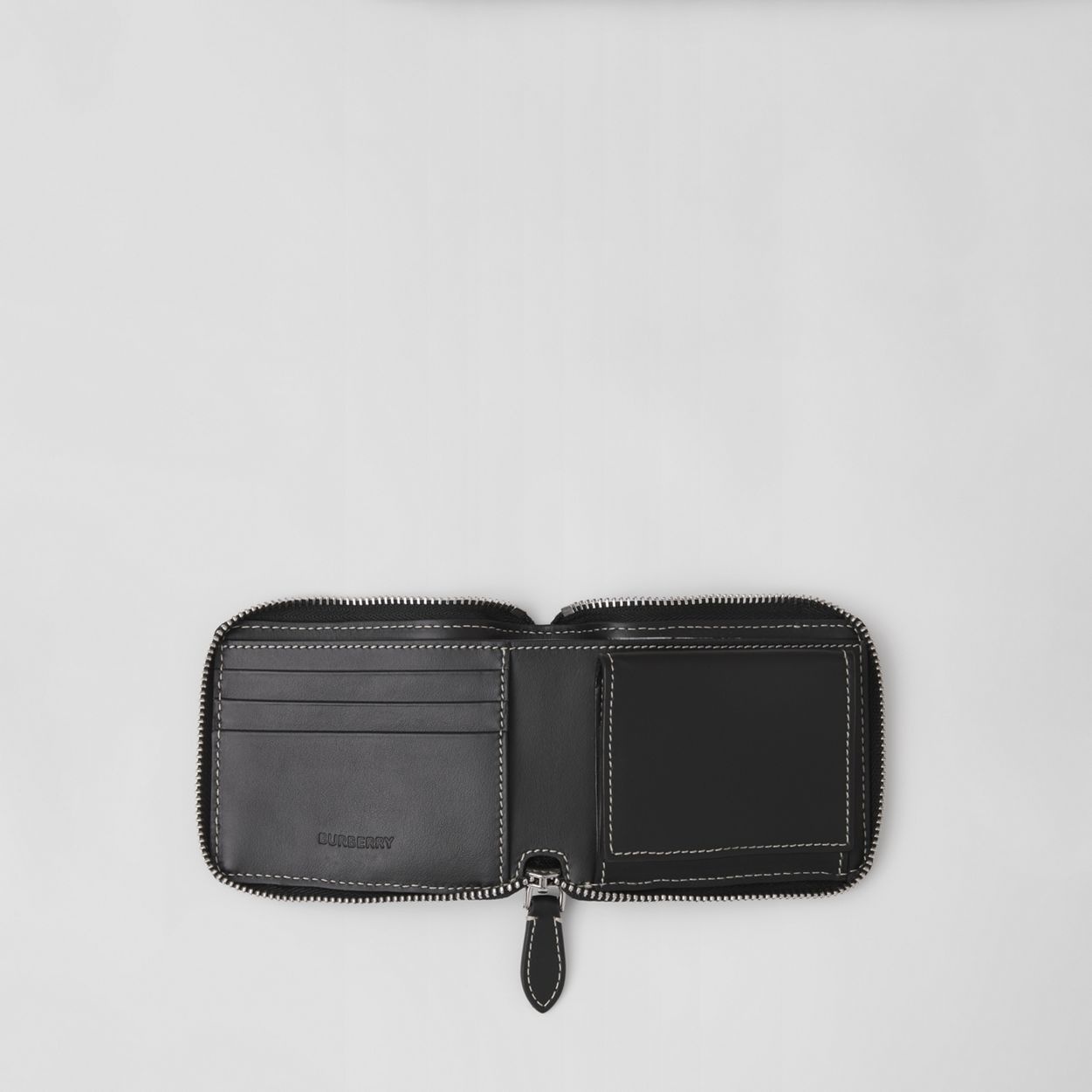 Check Print Leather Ziparound Wallet Lanyard 5