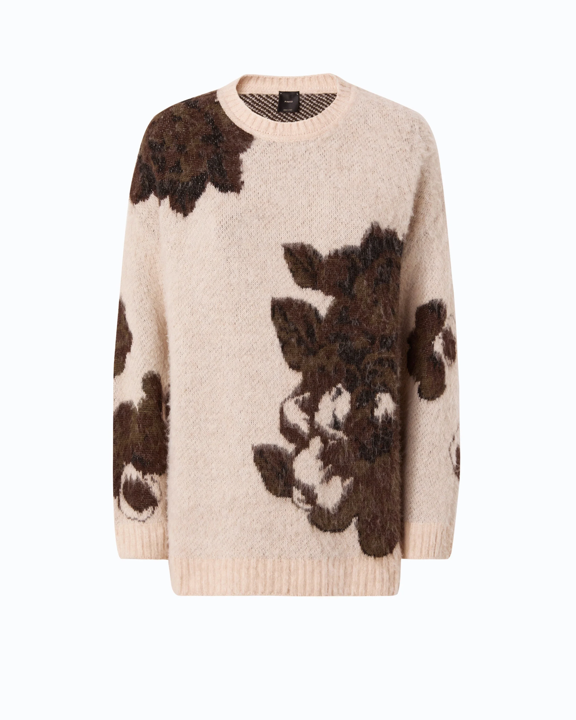 WOOL- AND ALPACA-BLEND SWEATER WITH FLORAL MOTIF - 1