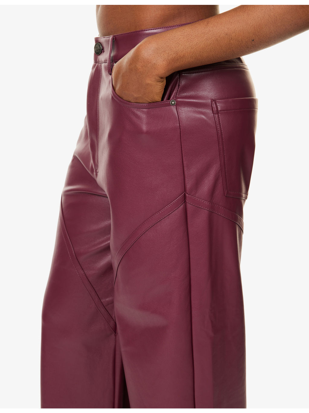 Dixie Straight-Leg Faux-Leather Trousers - 5