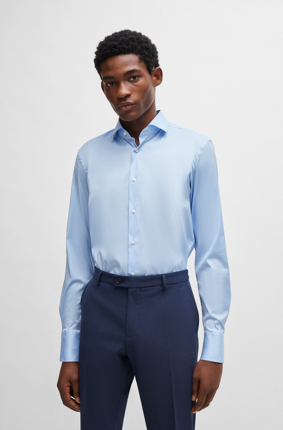 SLIM-FIT SHIRT IN EASY-IRON POPLIN - 2
