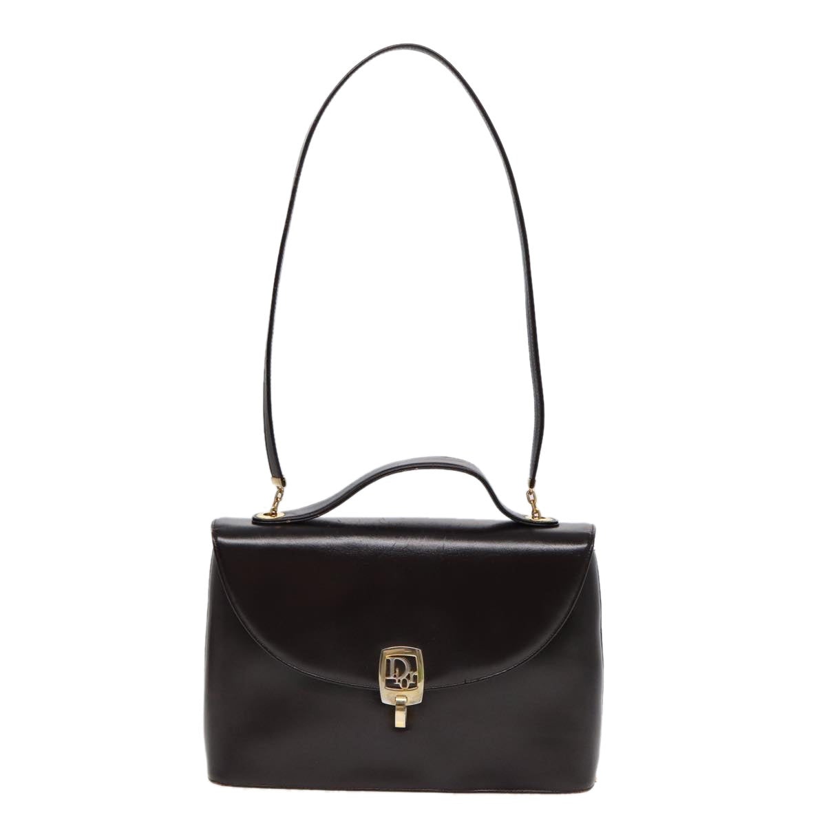 DIOR Hand Bag Leather Brown Gold - 13