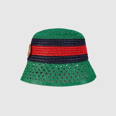 GUCCI Raffia-effect viscose bucket hat outlook