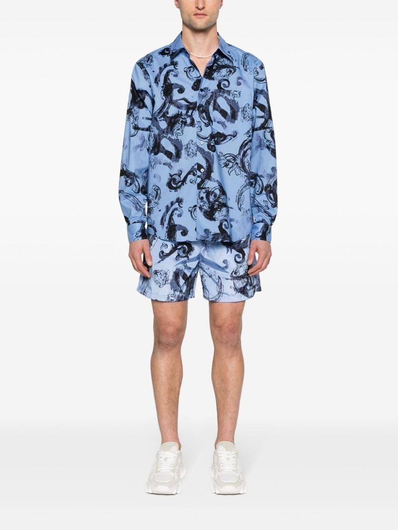 VERSACE JEANS COUTURE Watercolour Couture-print deck shorts outlook