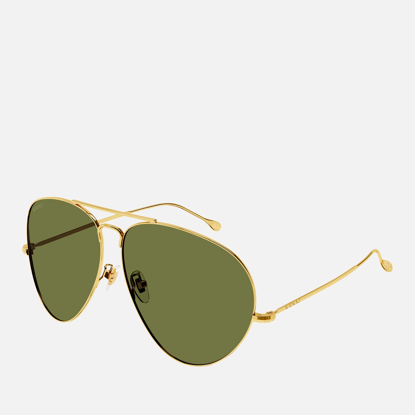 Gucci Men's Metal Aviator Sunglasses - Gold/Green - 1