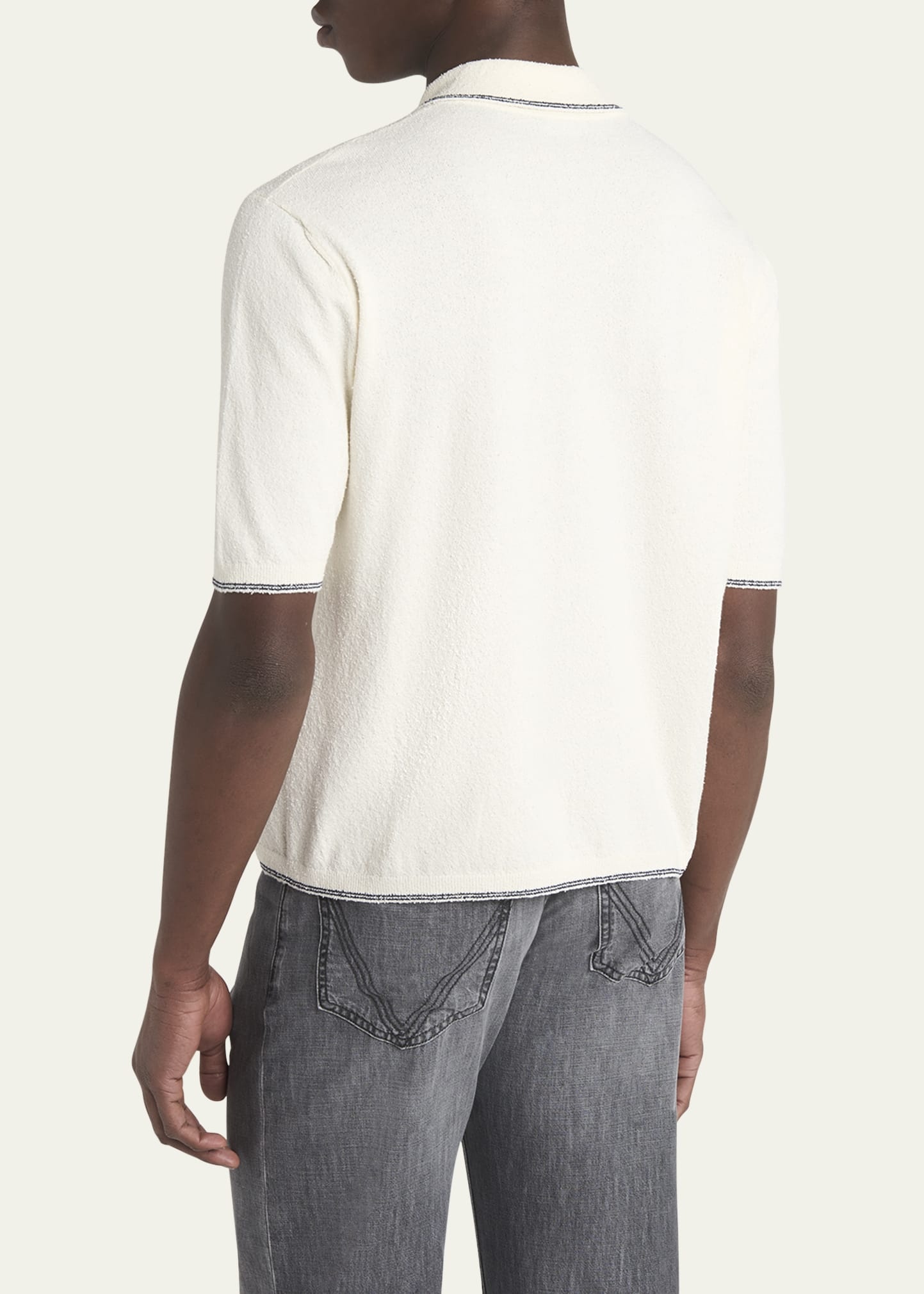 Men's Boucle Triangle Pocket Short-Sleeve Shirt - 3
