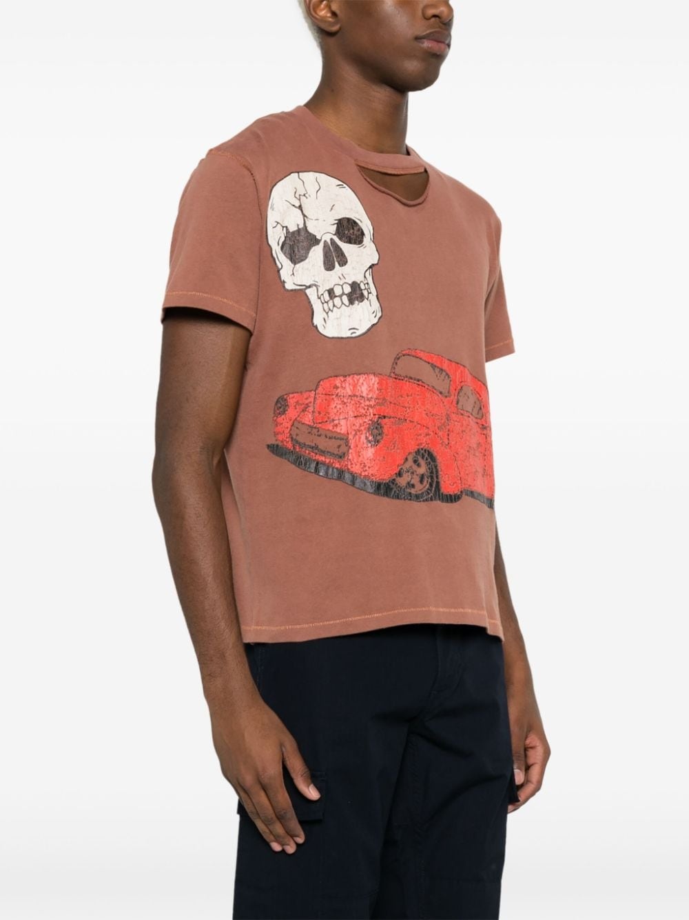 skull-print cotton T-shirt - 3