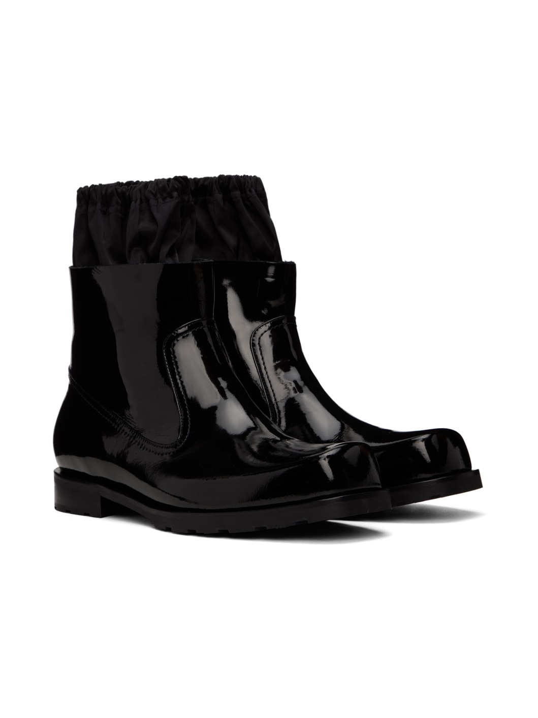 Black Enamel Boots - 4