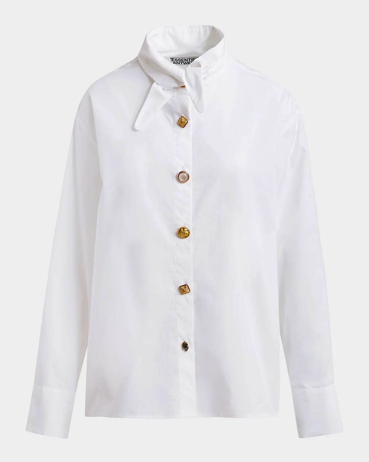 Jomato Elongated Collared Shirt with Mismatched Buttons - 1