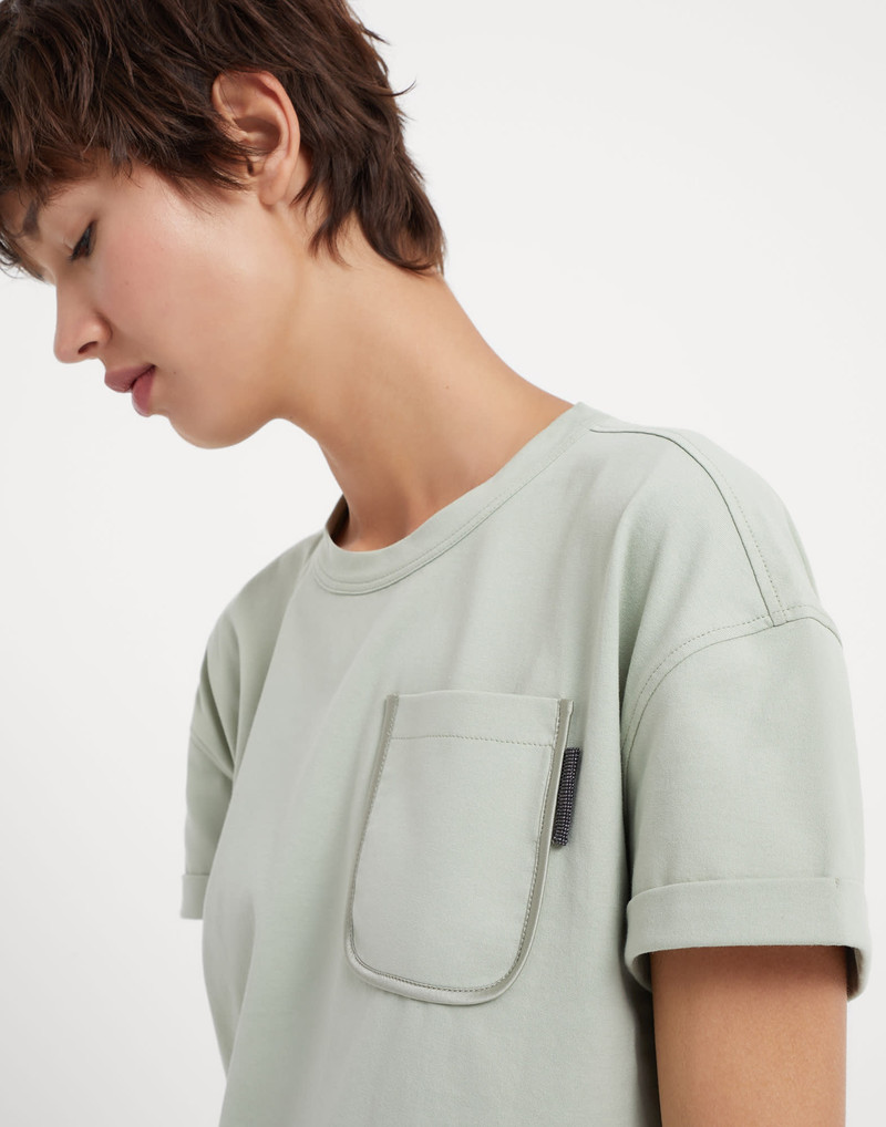 Cotton jersey T-shirt with shiny tab 3