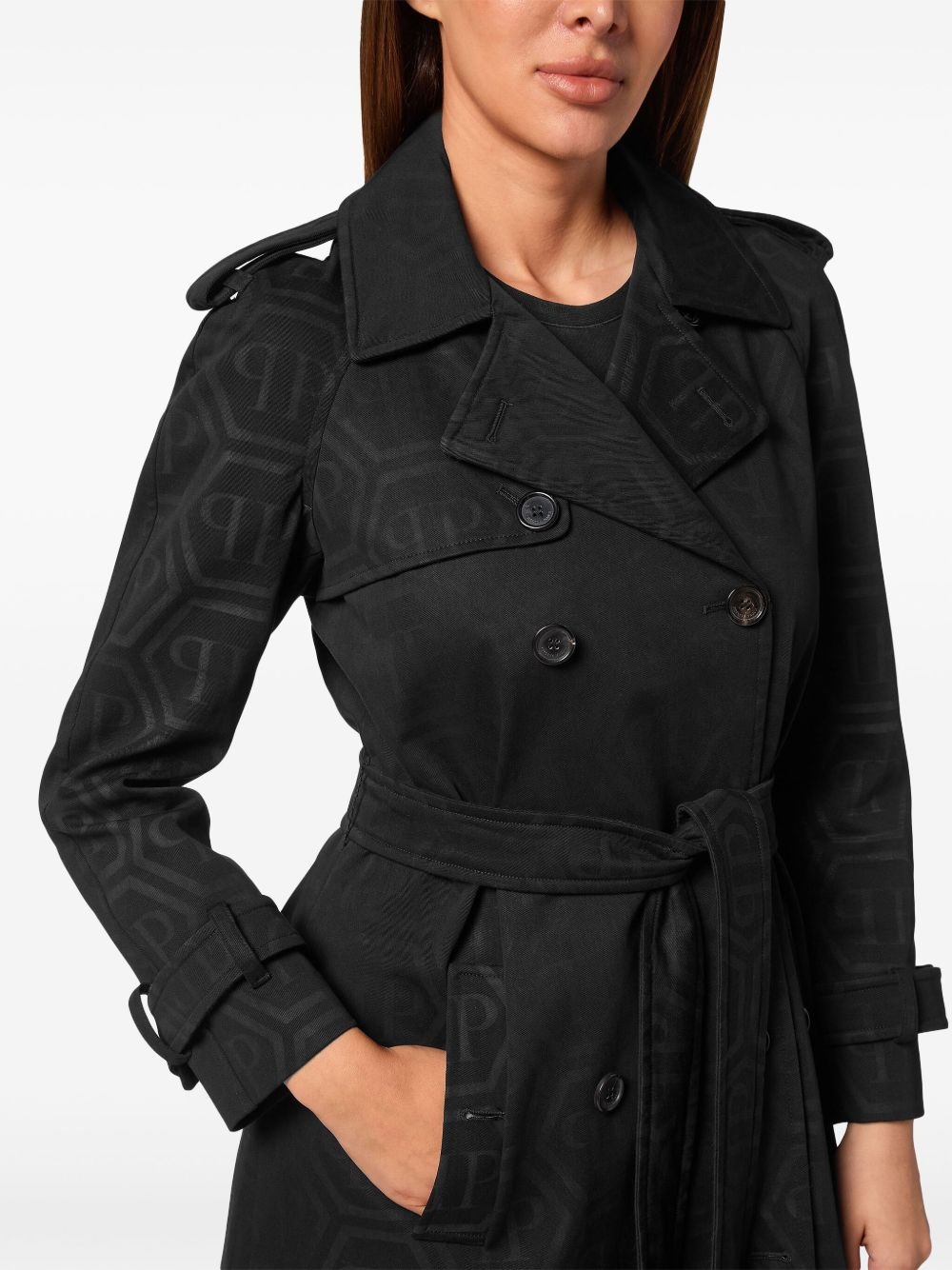 monogram trench coat - 5
