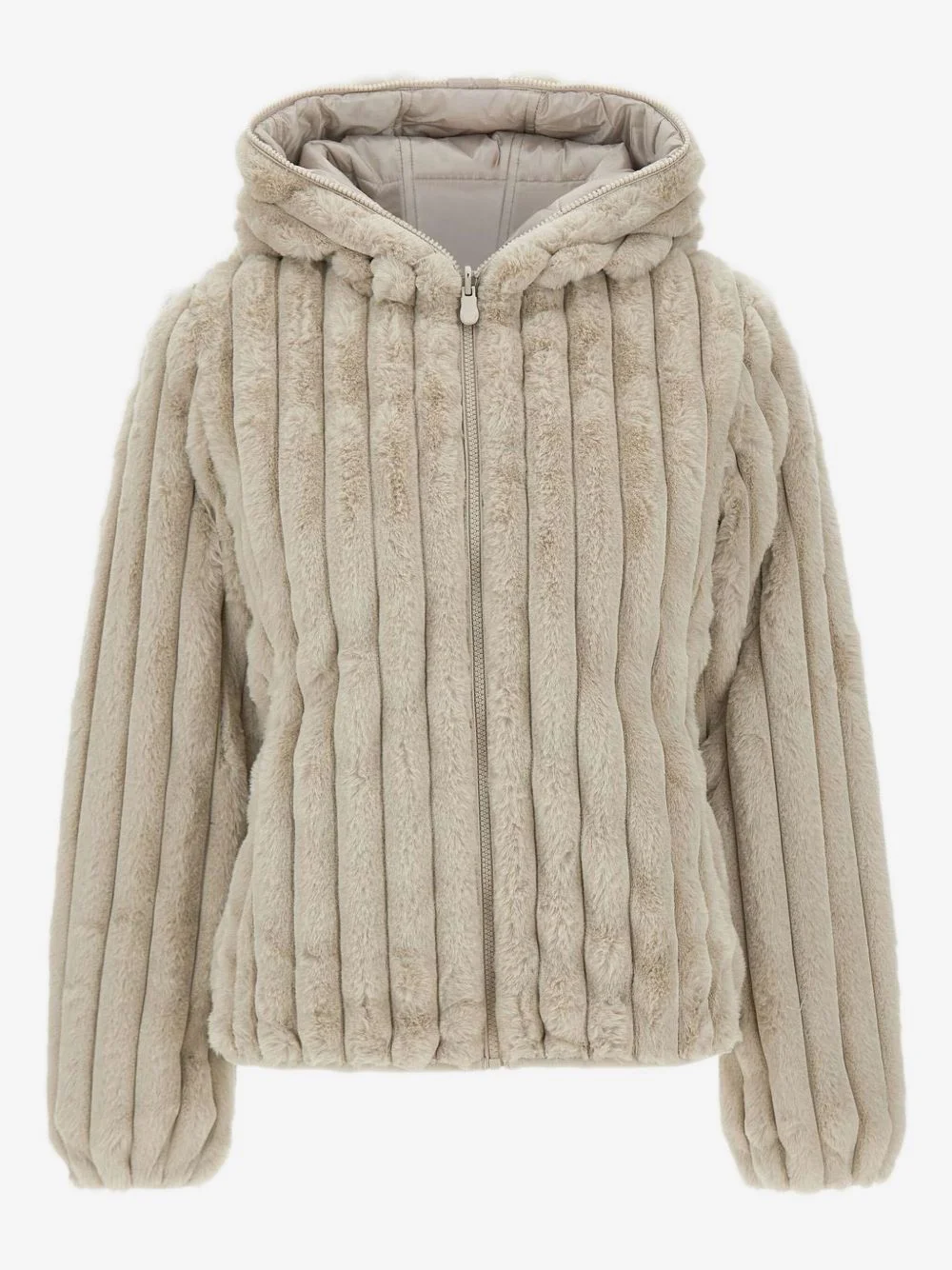 ribbed hooded jacket - 1