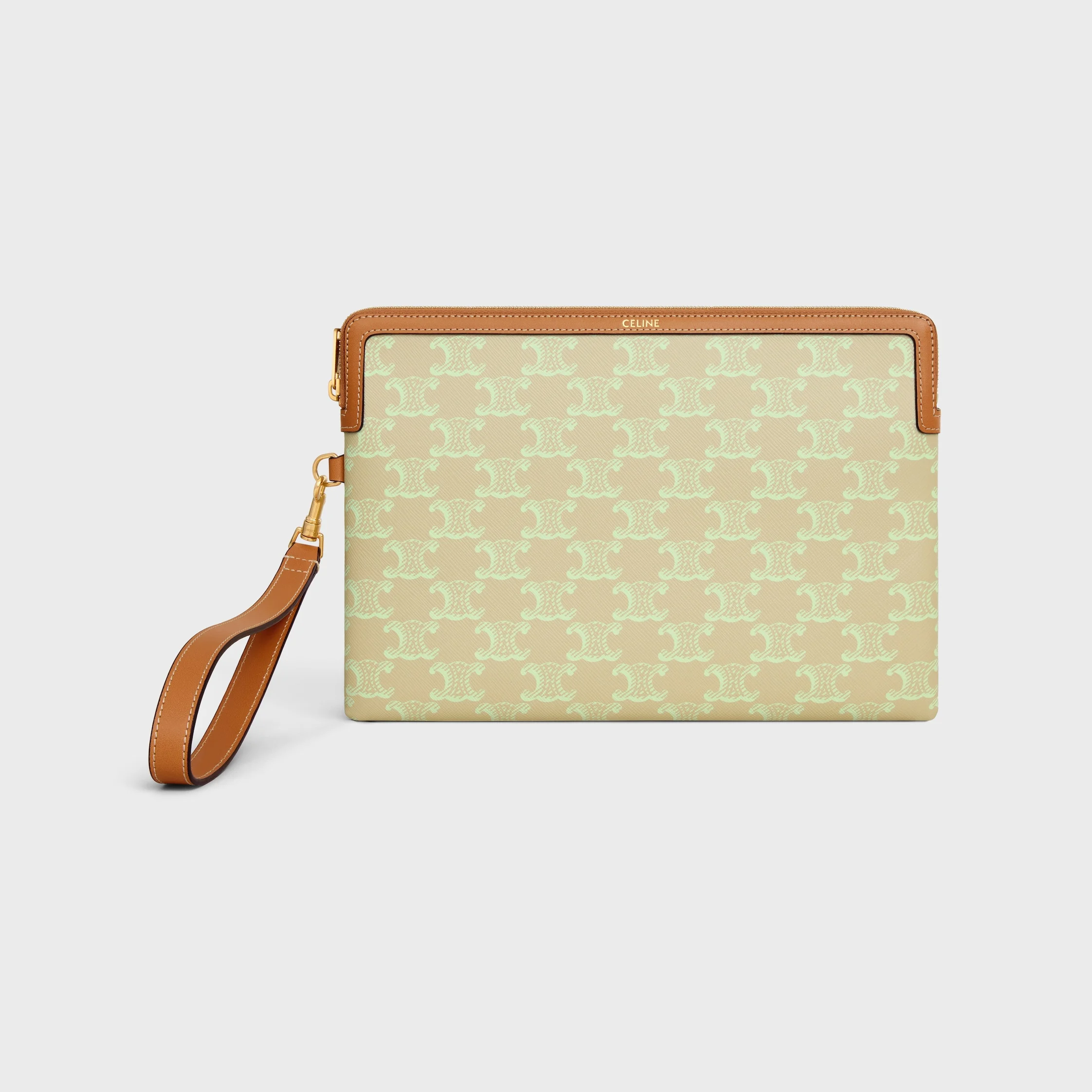 SMALL POUCH WITH STRAP CUIR TRIOMPHE IN TOILE TRIOMPHE ET VEAU - 1