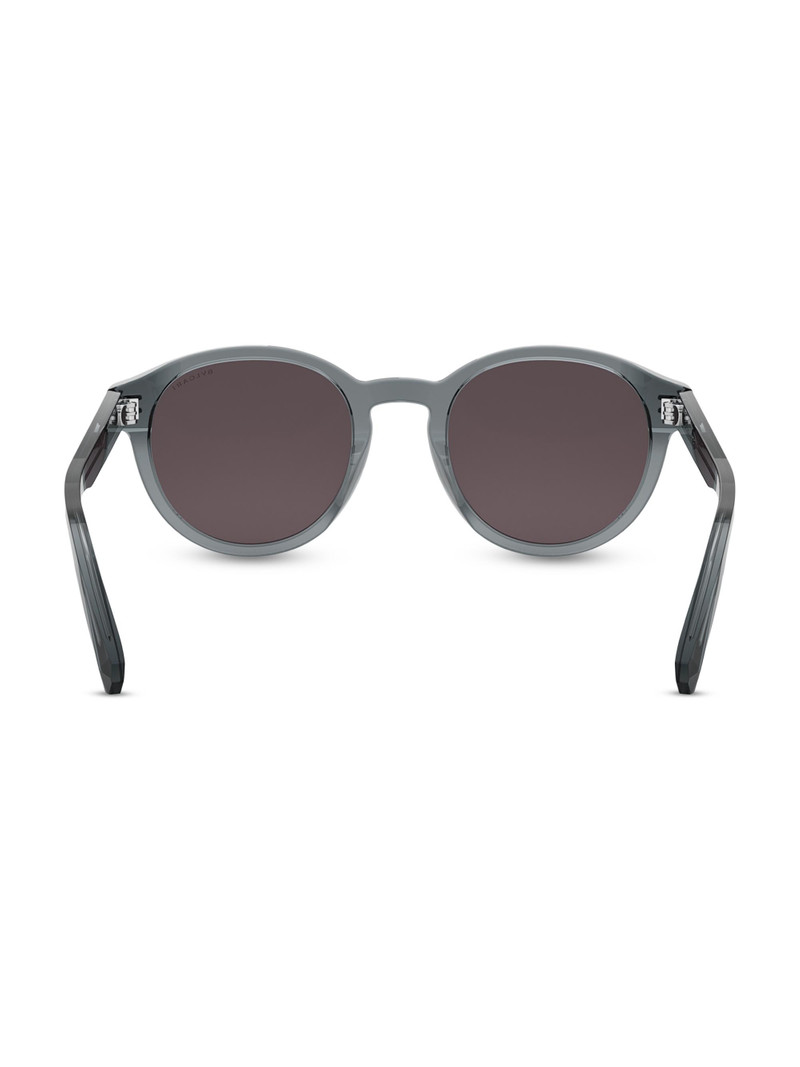 Men's B. Zero1 50MM Round Sunglasses - Transparent Dark Purple 5