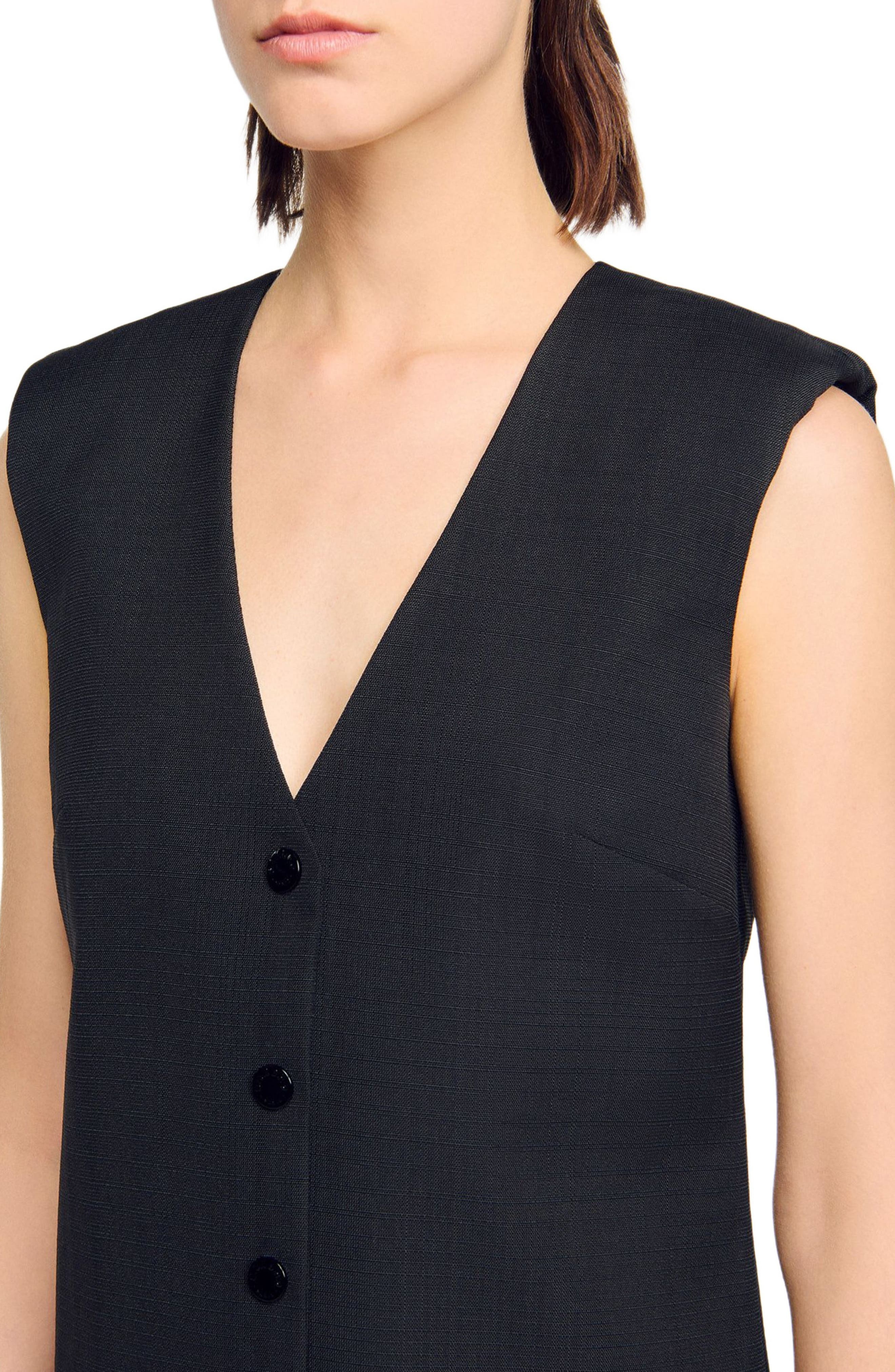 SANDRO Short tailored dress with ruffle in Black at Nordstrom - 4
