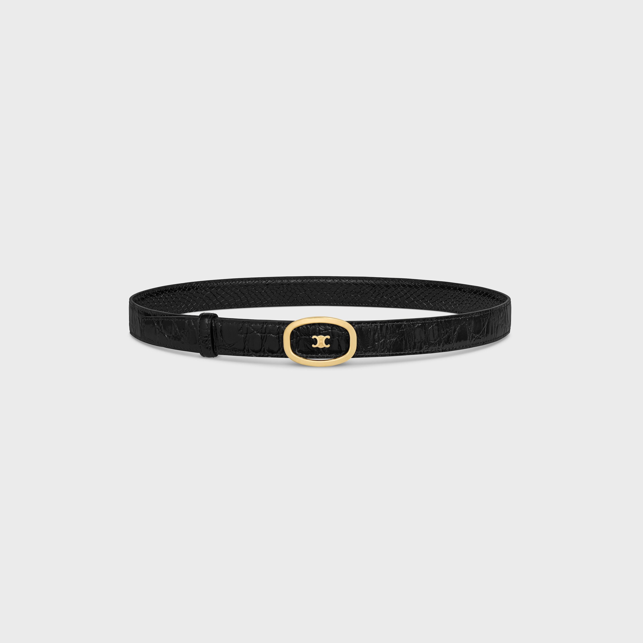Medium 25MM Reversible Celine Alix Belt  IN PYTHON EMBOSSED CALFSKIN & CROCODILE EMBOSSED CALFSKIN - 2