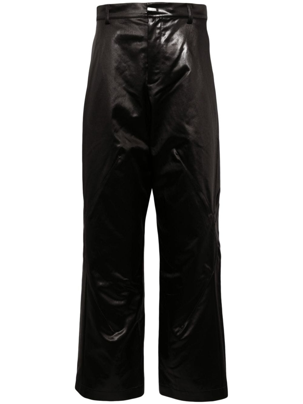Melsas Darted loose-fit satin trousers - 1