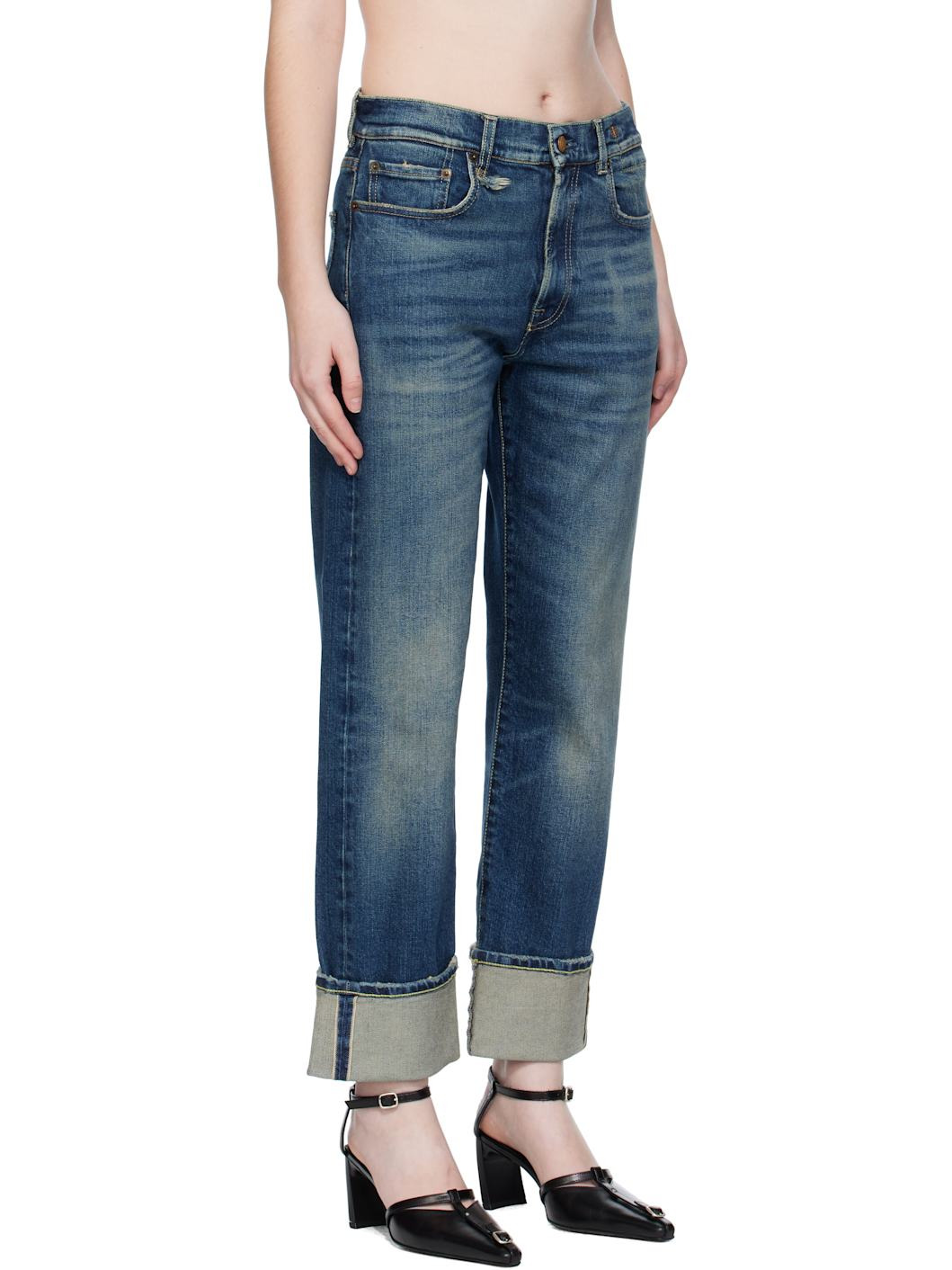 Blue Cuffed Romeo Jeans - 2