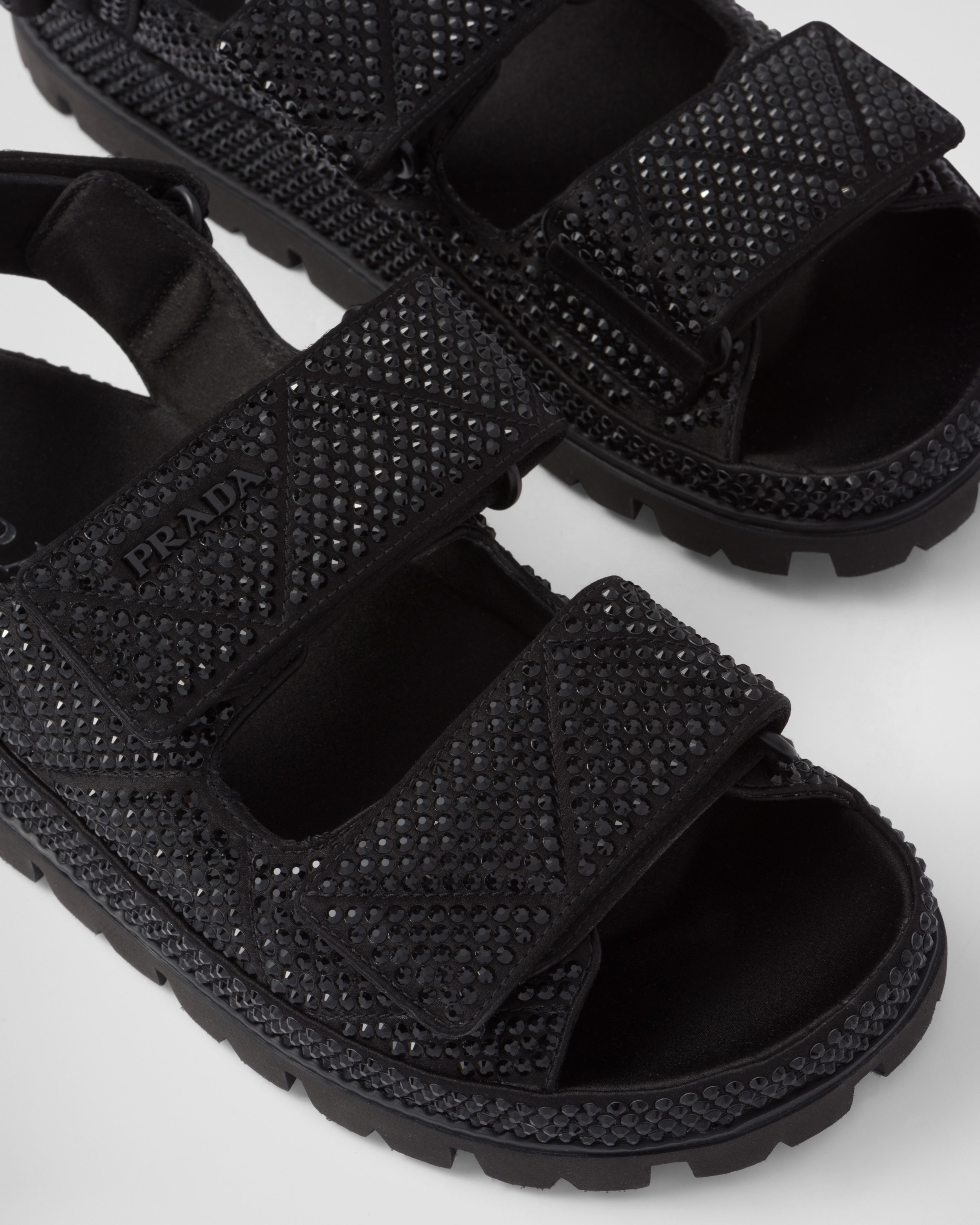 Satin sandals with crystals - 6