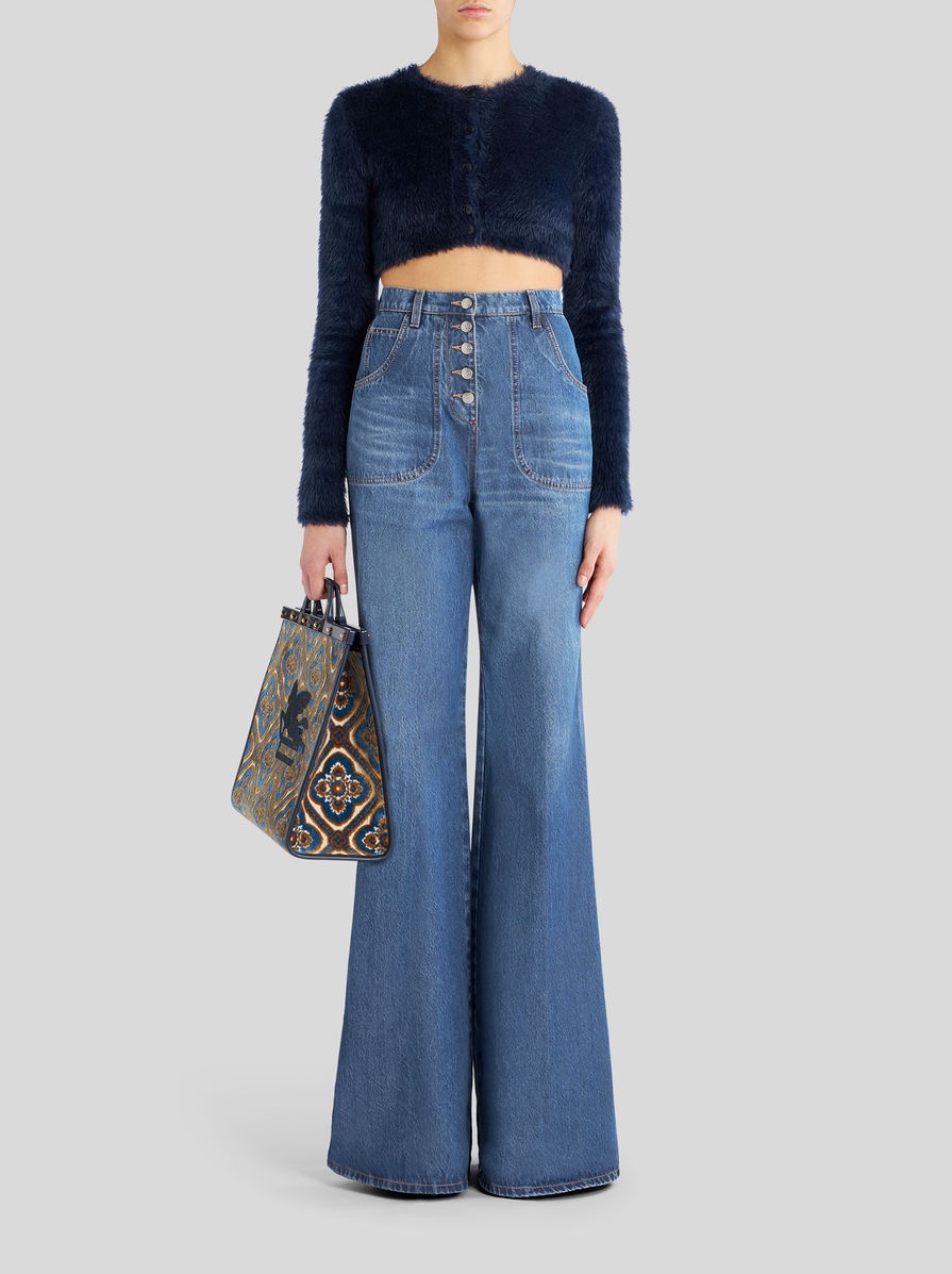FLARED JEANS WITH EMBROIDERY - 3