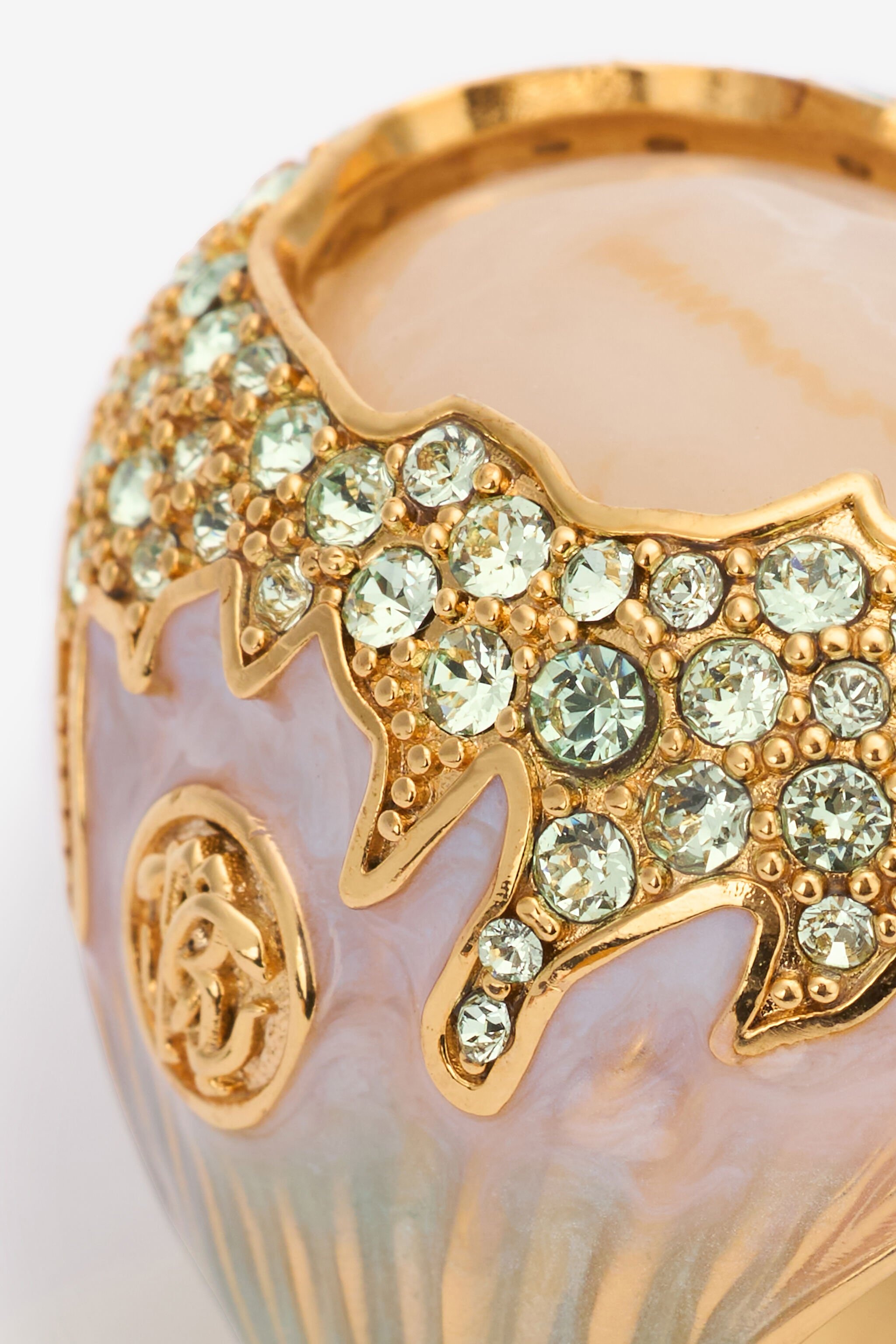 Cocktail Ring With Gem And Crystals - 4