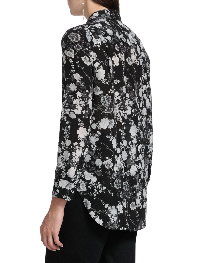 Women's Mathias Floral Crêpe de Chine Silk Shirt - Black Silver 5