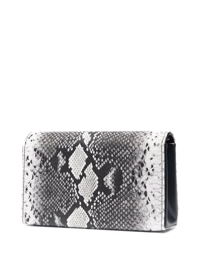 logo plaque snakeskin print crossbody 3