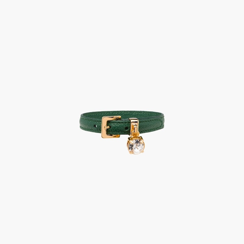 Miu Miu Madras leather bracelet outlook