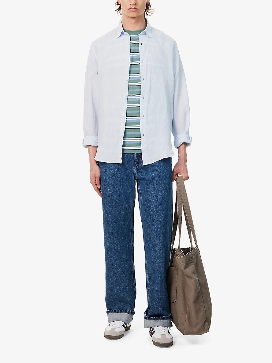 Curved-hem regular-fit linen shirt - 2