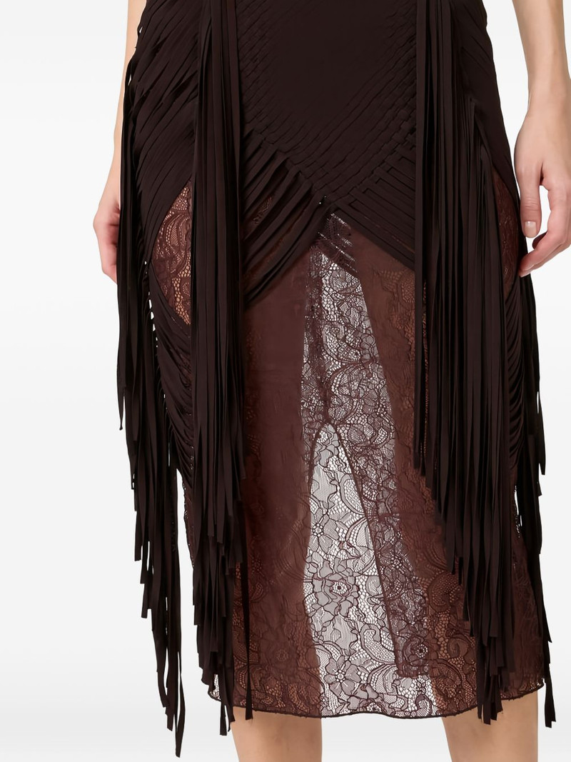floral-lace fringed midi skirt 5