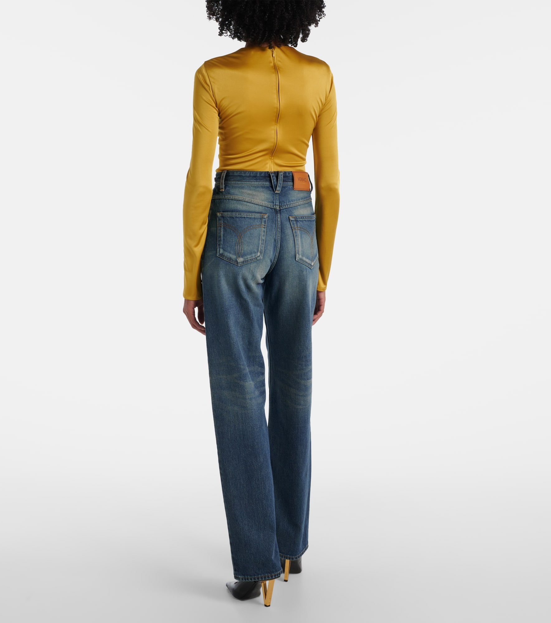 Distressed high-rise wide-leg jeans - 3