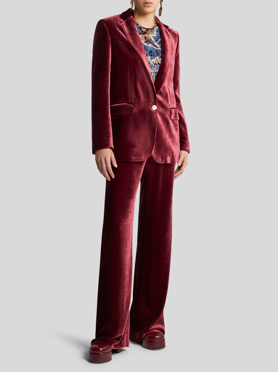 VELVET PALAZZO TROUSERS - 2