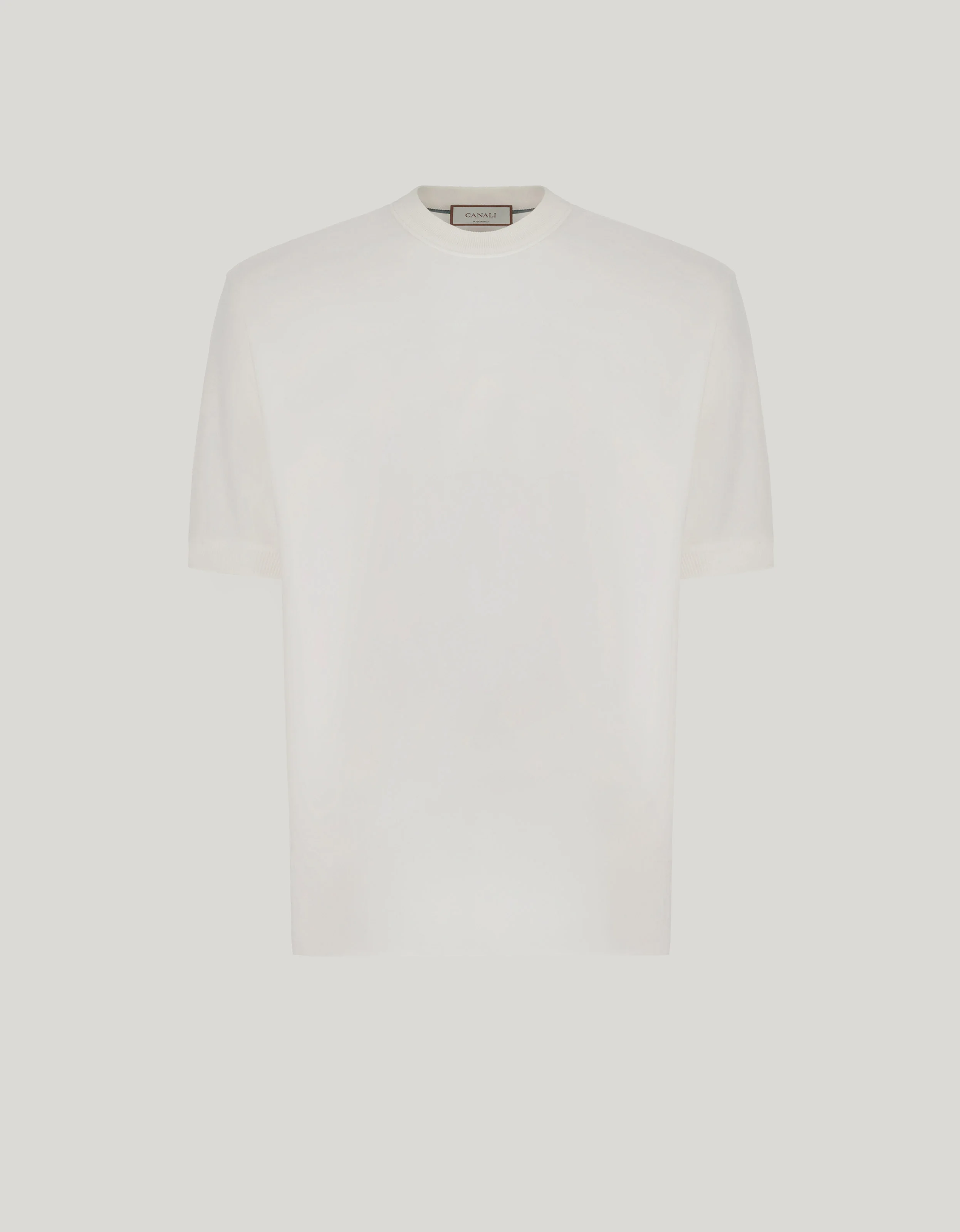 CREAM PURE COTTON T-SHIRT WITH SIDE SLITS - 1