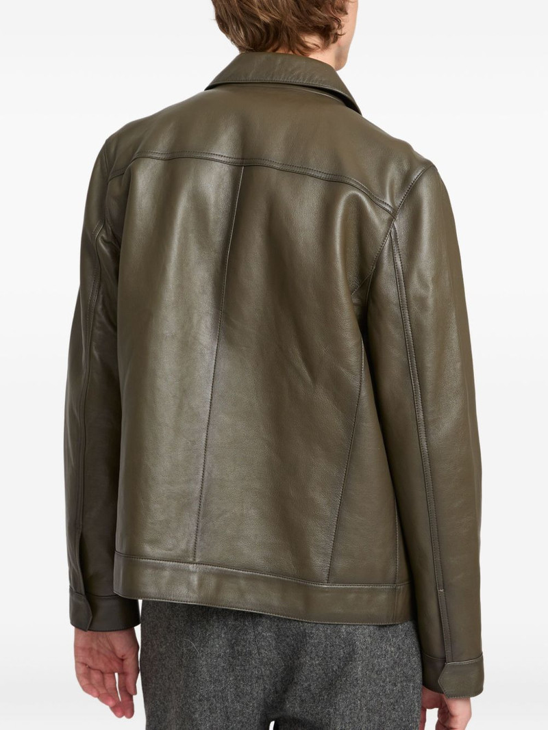 Pocket denim style leather jacket 5