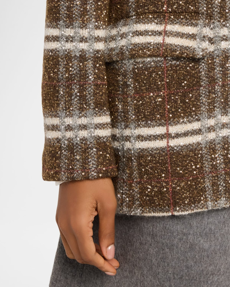 Single-Breasted Plaid Jacket 5