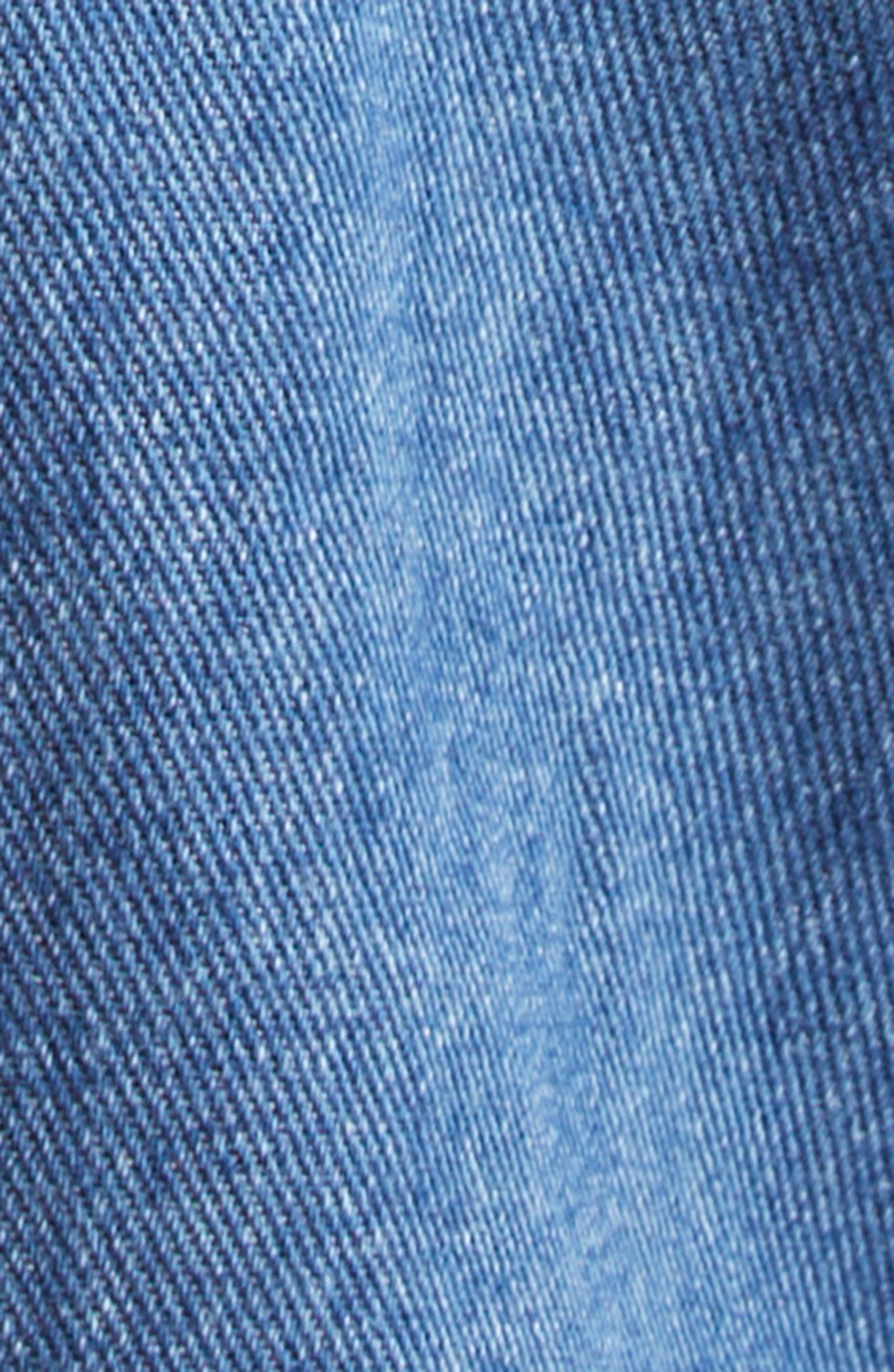 Emporio Armani Twist Seam High Waist Barrel Leg Jeans in Solid Medium Blue at Nordstrom - 7