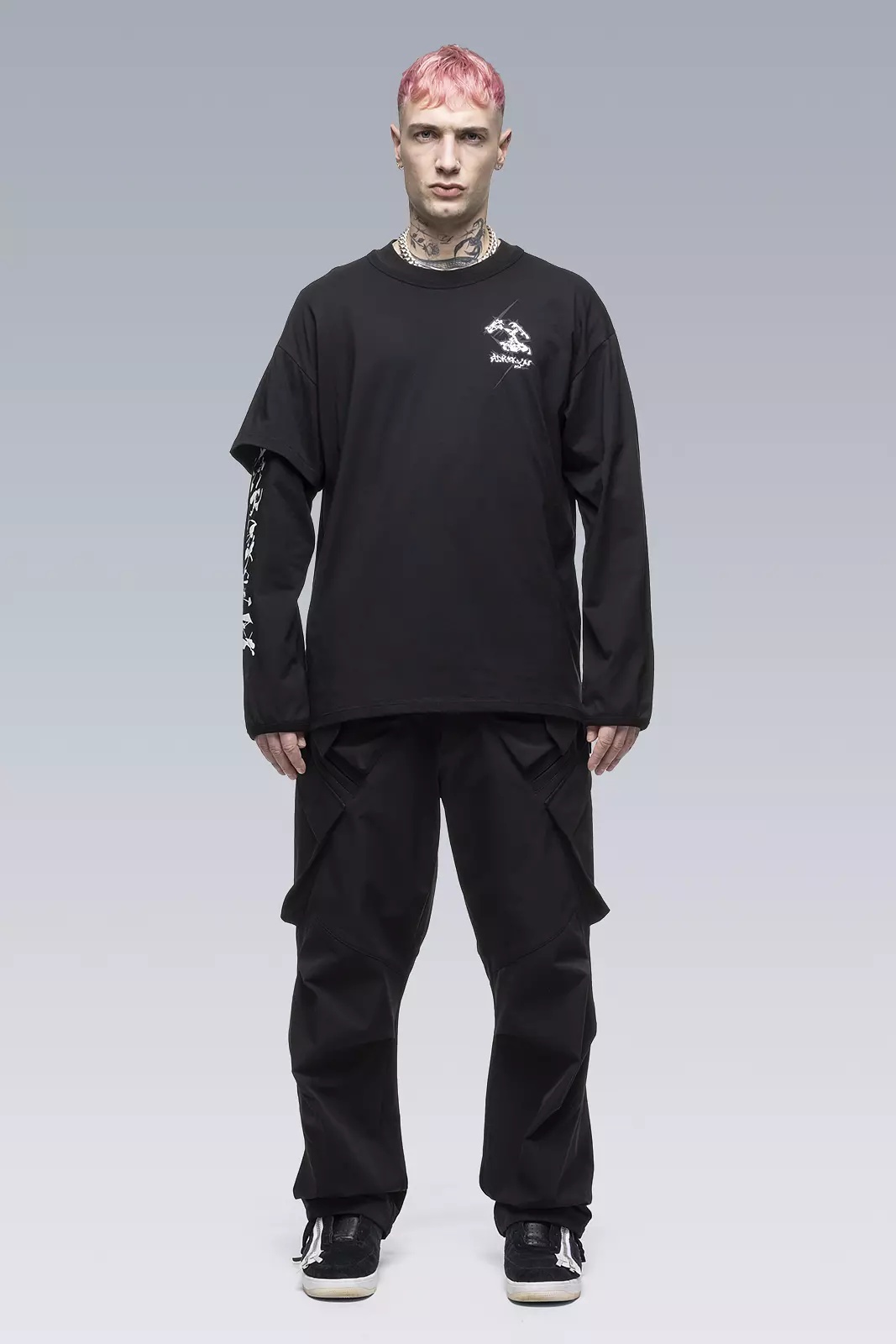 S29-PR-B 100% Organic Cotton Long Sleeve T-shirt Black - 1