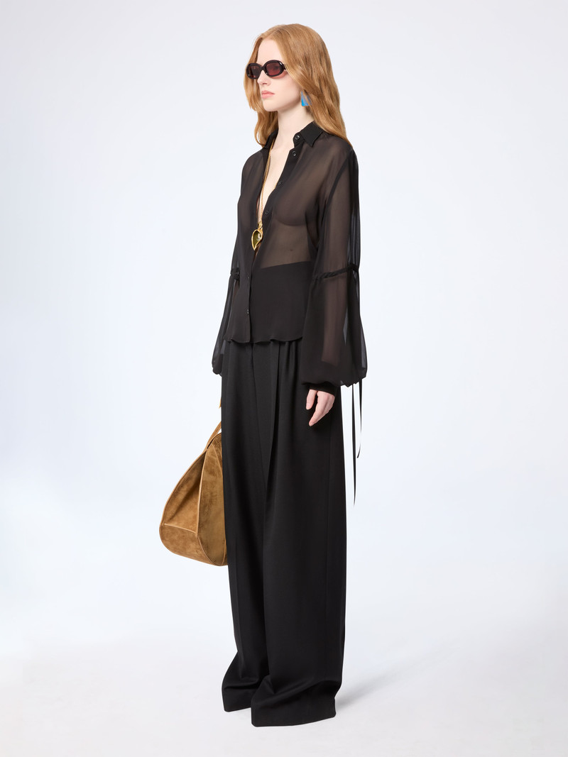 NINA RICCI Silk See-Through Shirt With Bow Details outlook