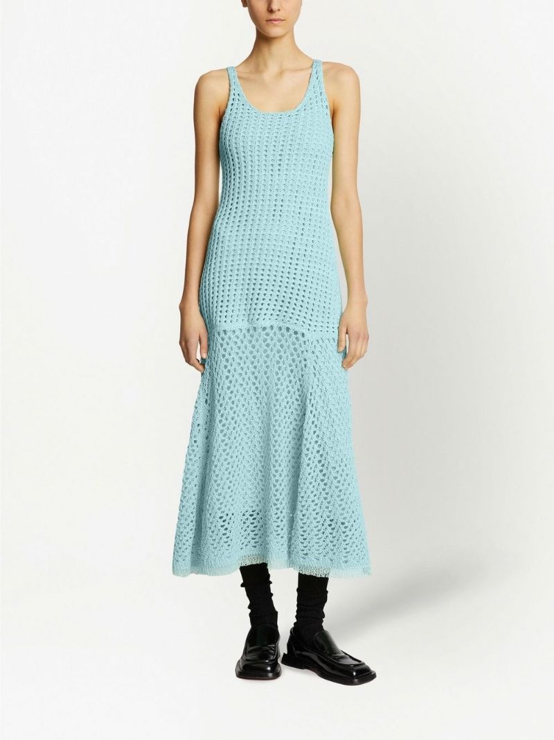 open boucle-knit midi dress - 2