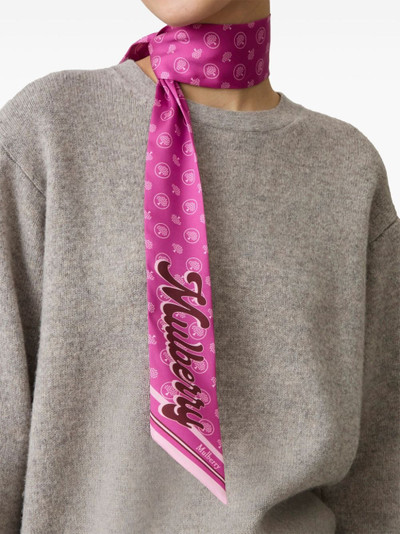 Mulberry logo-print scarf outlook