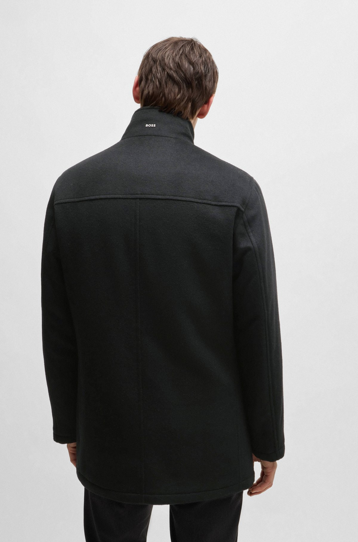 RELAXED-FIT SHORT COAT IN WOOL AND CASHMERE - 5