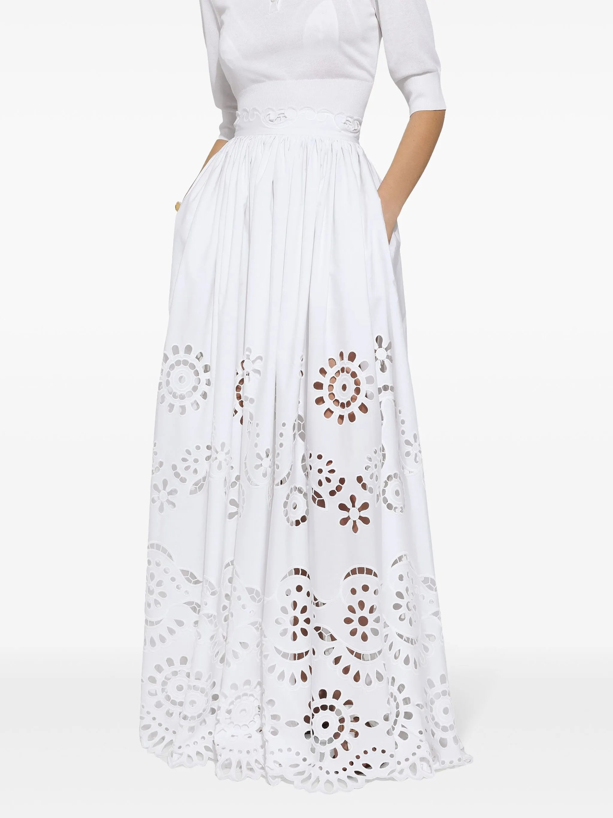 scallop-hem maxi skirt - 5