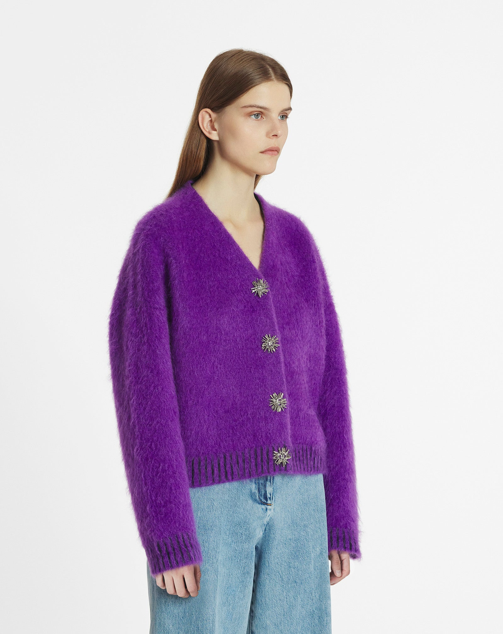 BRUSHED MOHAIR CARDIGAN - 3