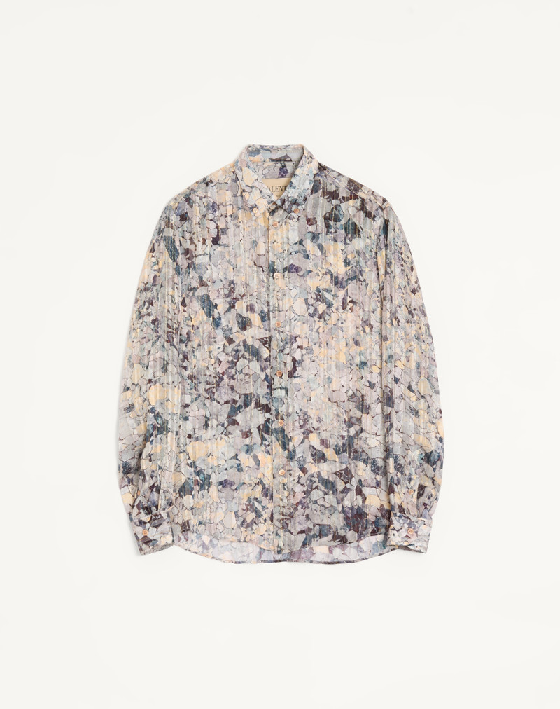 VALENTINO SILK AND LUREX SHIRT WITH ALL-OVER URBS PRINT 1