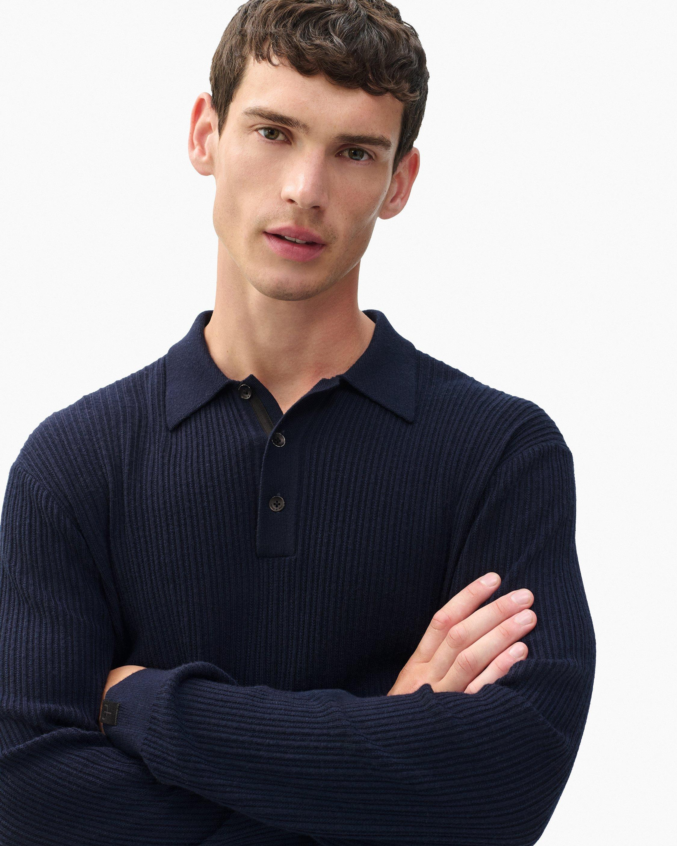 Crawford Wool-Cashmere Polo Sweater - 4