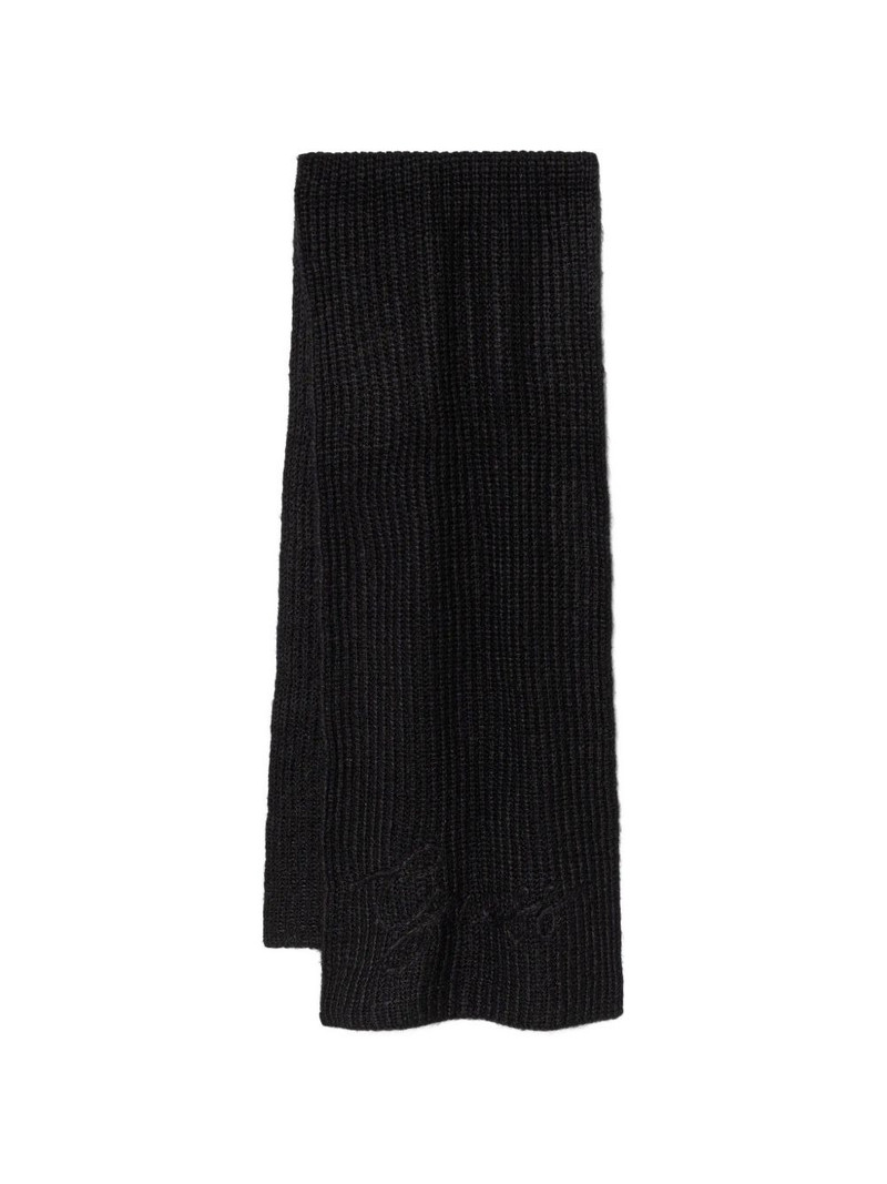 ribbed-knit logo-embroidered scarf 1