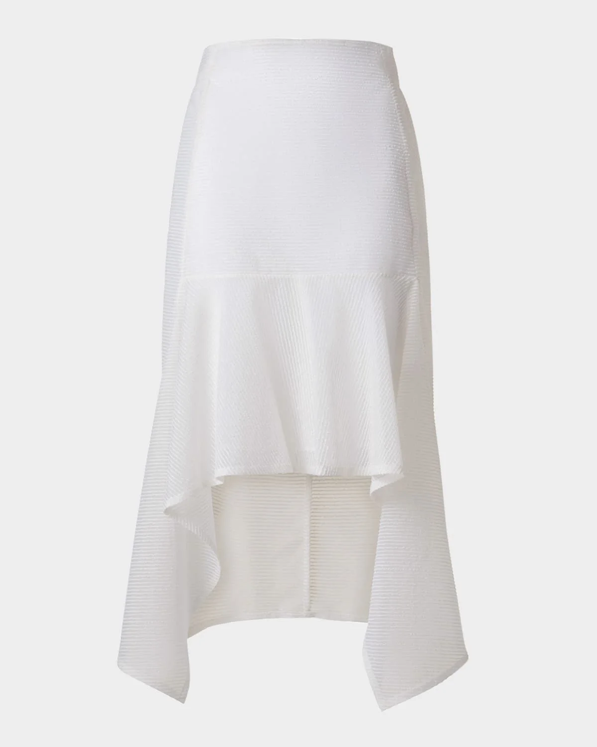 Boucle Striped Silk Organza High-Low Skirt - 1