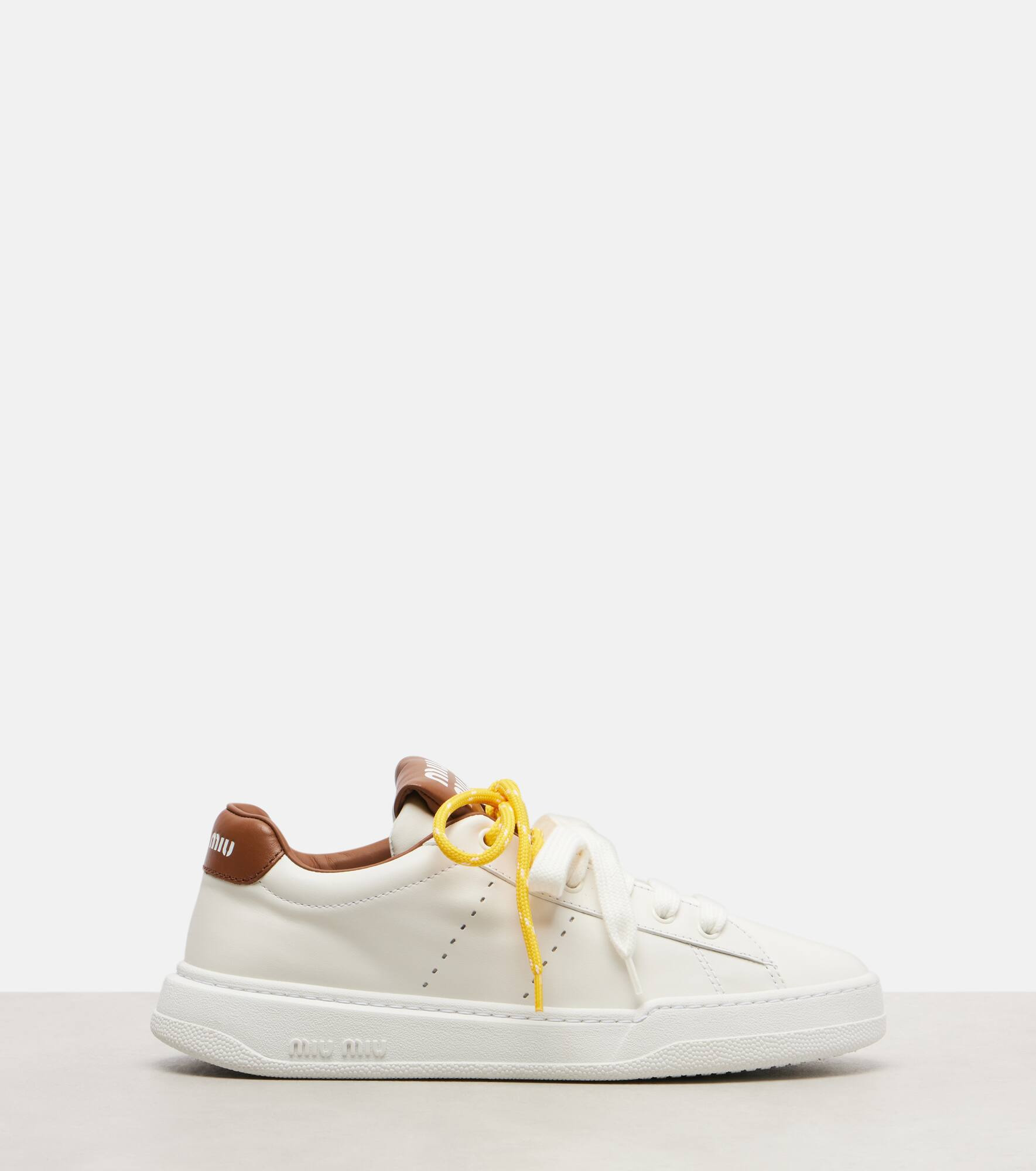 Logo leather sneakers - 4
